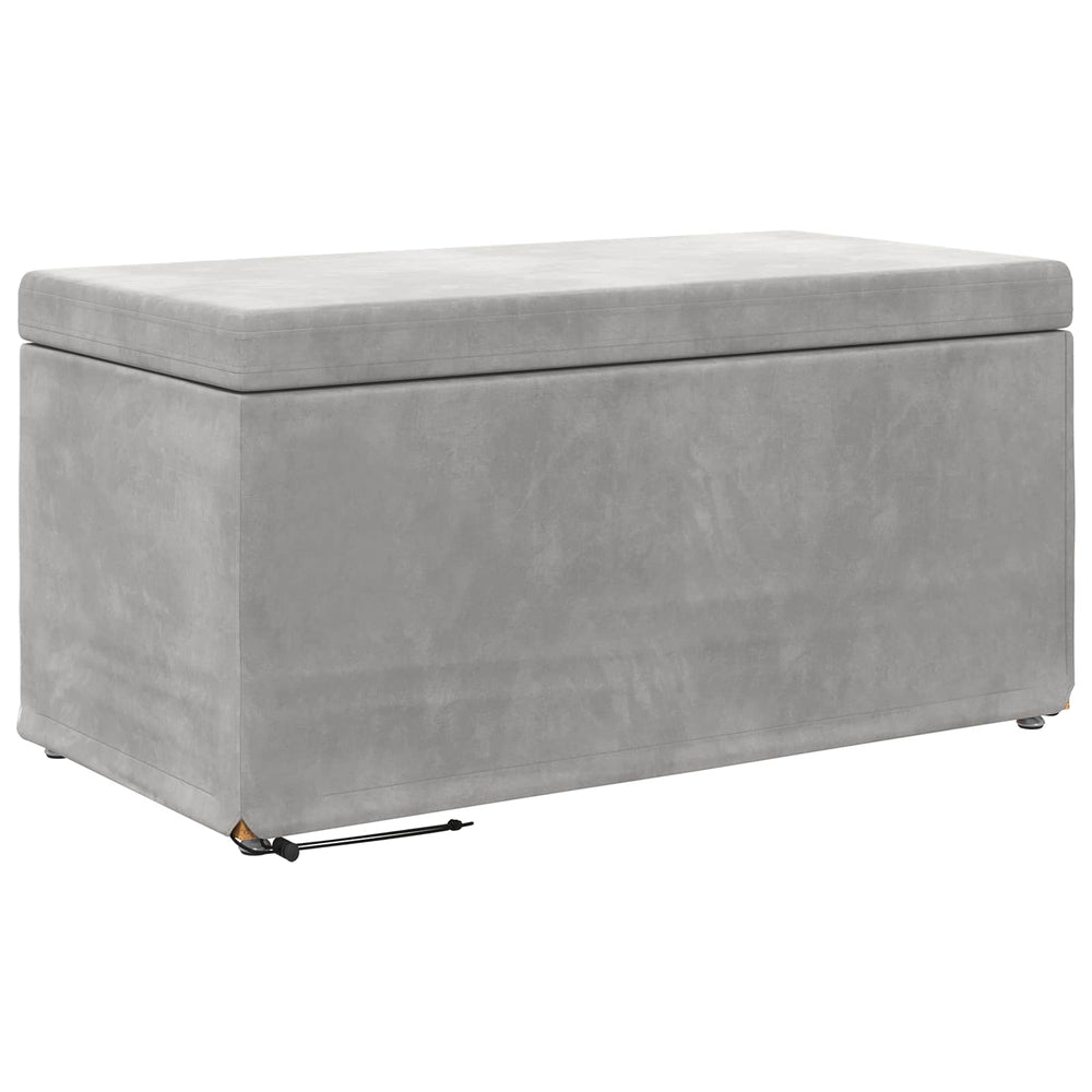 Hocker Hellgrau Samt 81x41x40cm
