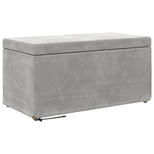 Hocker Hellgrau Samt 81x41x40cm