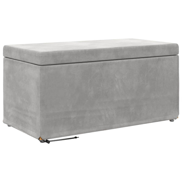 Hocker Hellgrau Samt 81x41x40cm