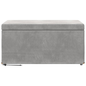 Hocker Hellgrau Samt 81x41x40cm