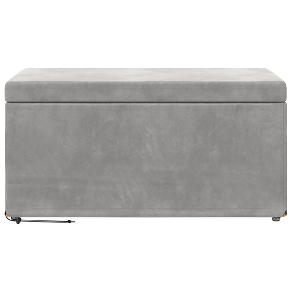 Hocker Hellgrau Samt 81x41x40cm