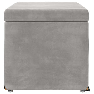 Hocker Hellgrau Samt 81x41x40cm