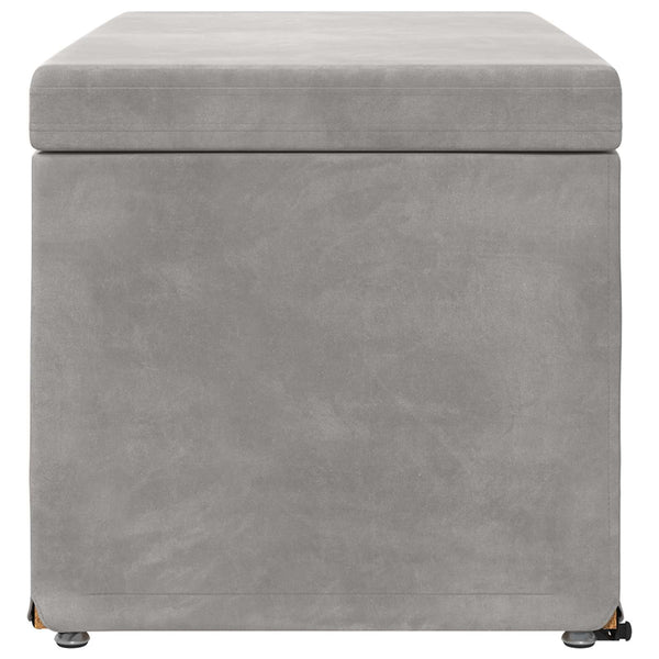 Hocker Hellgrau Samt 81x41x40cm