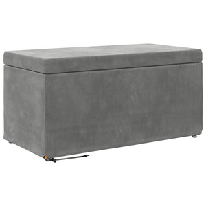 Dunkelgrauer Samt Hocker 81x41x40cm