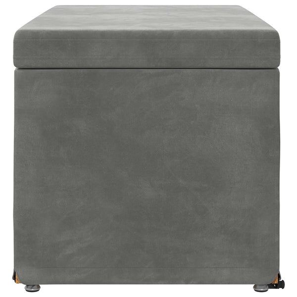Dunkelgrauer Samt Hocker 81x41x40cm