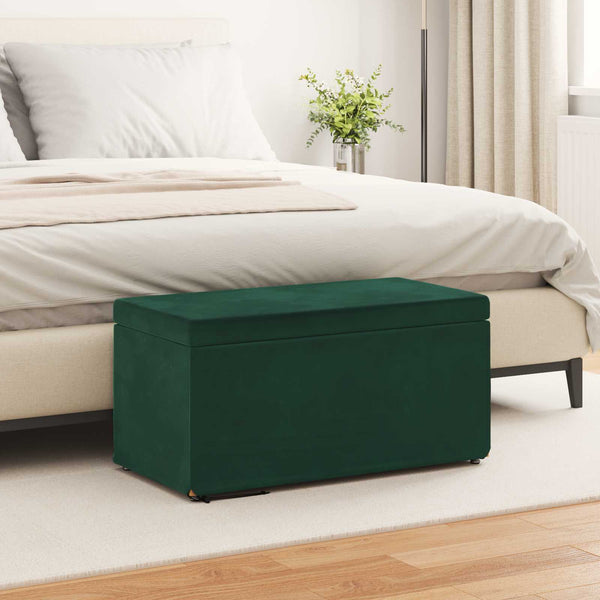 Dunkelgrüner Samt Hocker 81x41x40cm