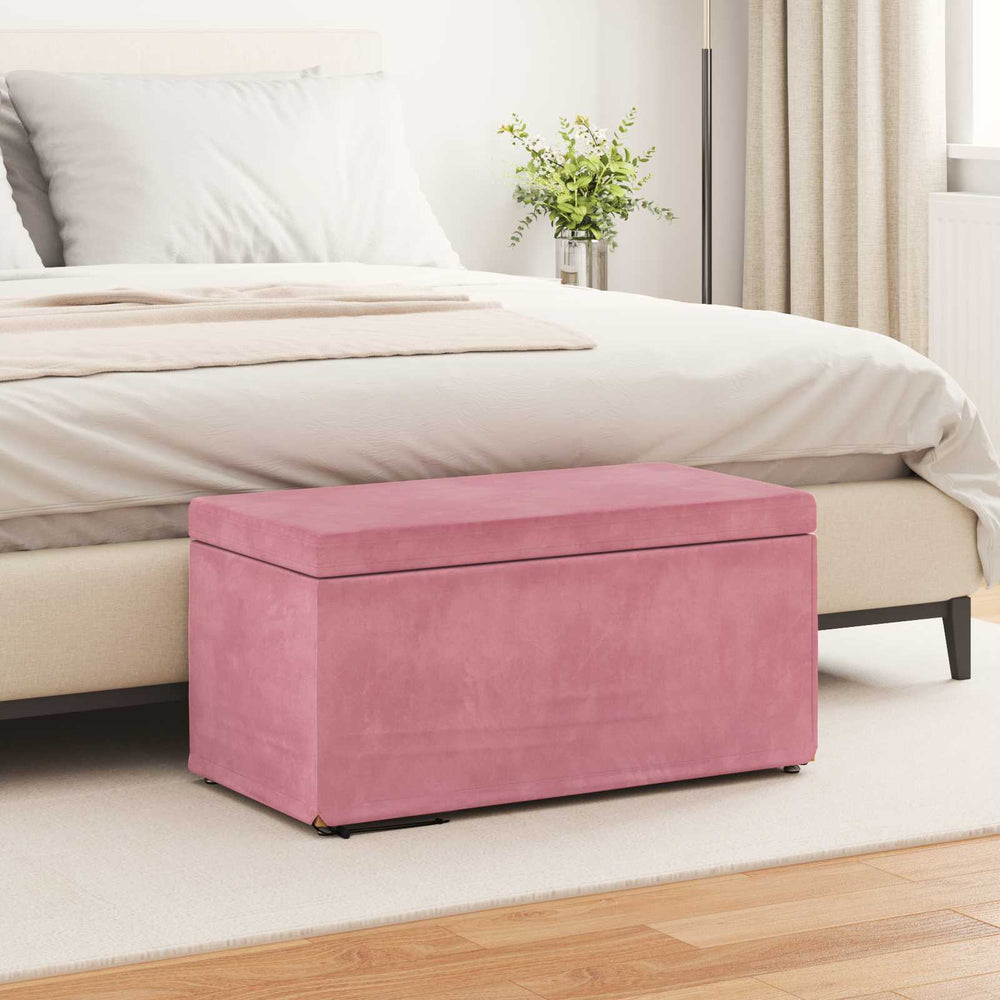 Rosa Samt Hocker 81x41x40 cm