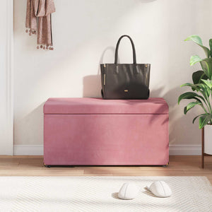 Rosa Samt Hocker 81x41x40 cm