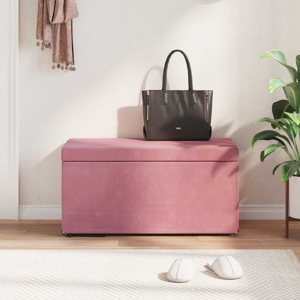 Rosa Samt Hocker 81x41x40 cm