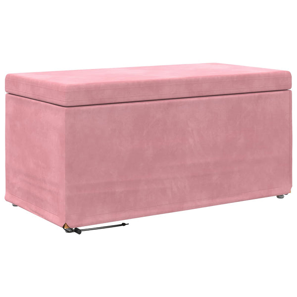 Rosa Samt Hocker 81x41x40 cm