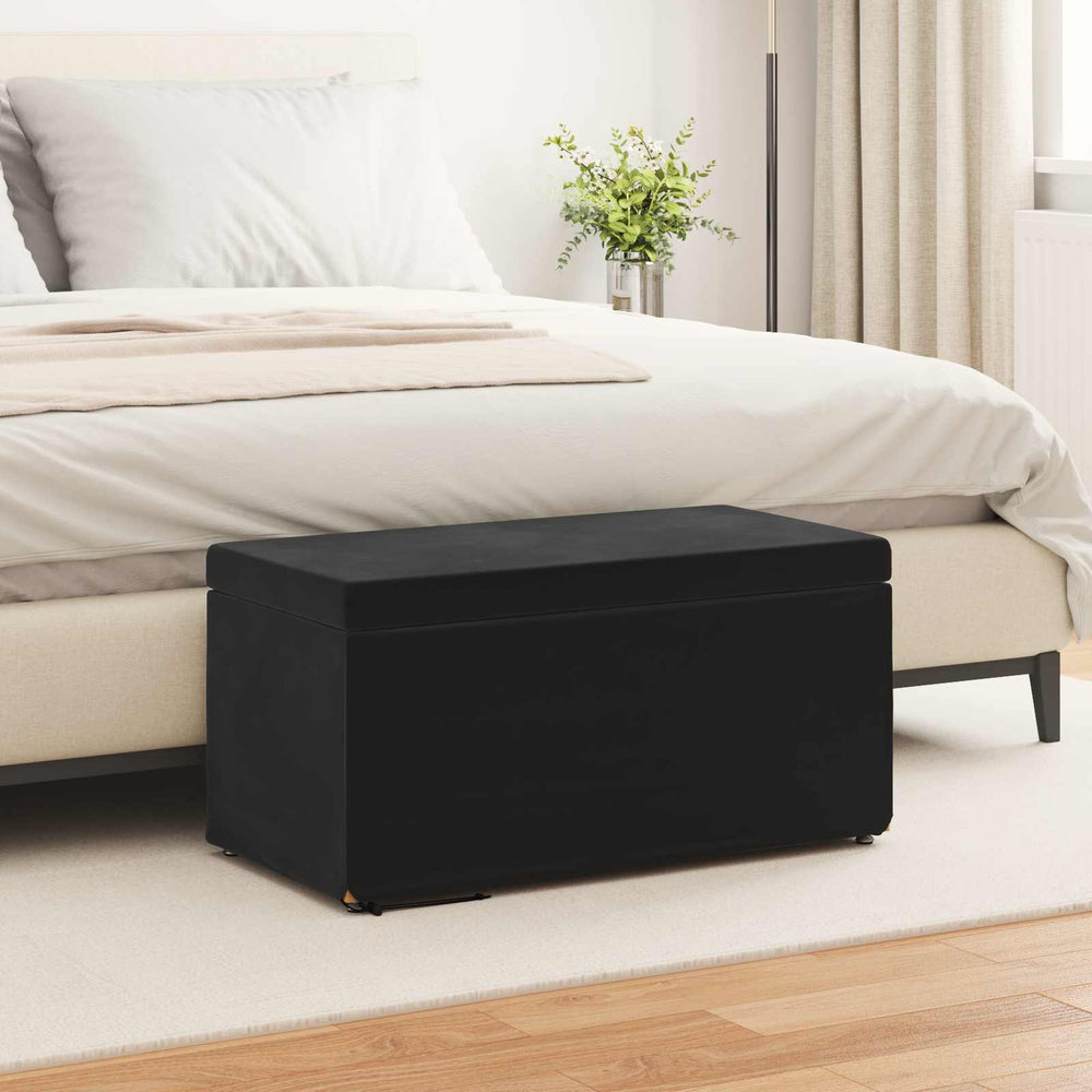 Schwarzer Samt Hocker 81x41x40cm