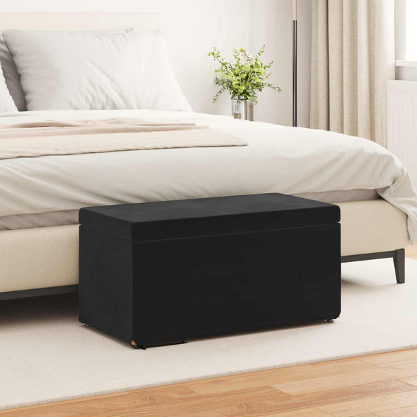 Schwarzer Samt Hocker 81x41x40cm