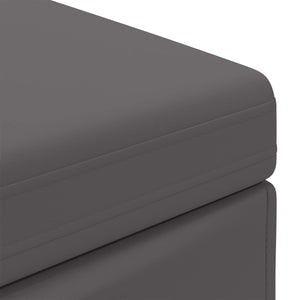 Grauer Hocker Kunstleder 81x41x40cm