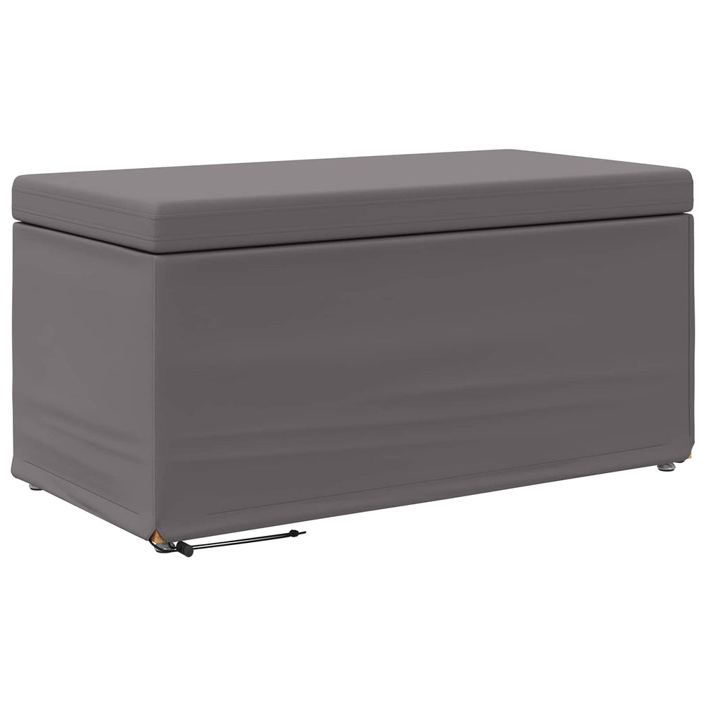 Grauer Hocker Kunstleder 81x41x40cm