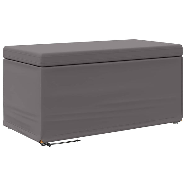 Grauer Hocker Kunstleder 81x41x40cm