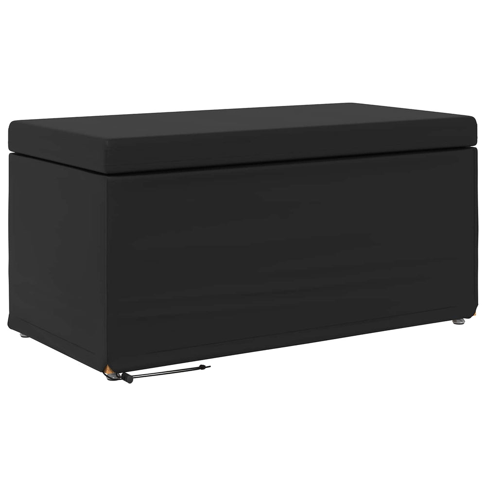 Schwarzer Hocker Kunstleder 81x41x40 cm