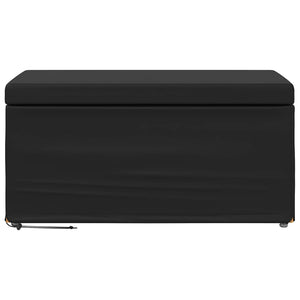 Schwarzer Hocker Kunstleder 81x41x40 cm