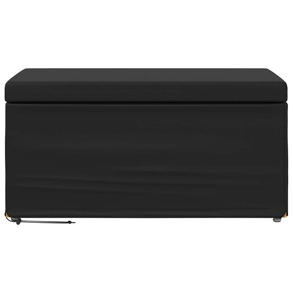 Schwarzer Hocker Kunstleder 81x41x40 cm