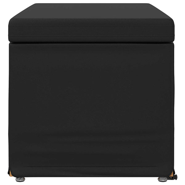 Schwarzer Hocker Kunstleder 81x41x40 cm