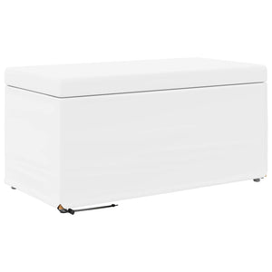Weißer Hocker Kunstleder 81x41x40cm