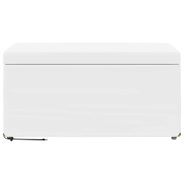 Weißer Hocker Kunstleder 81x41x40cm