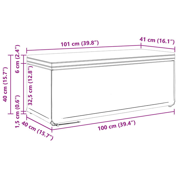 Dunkelgrauer Hocker 101x41x40cm