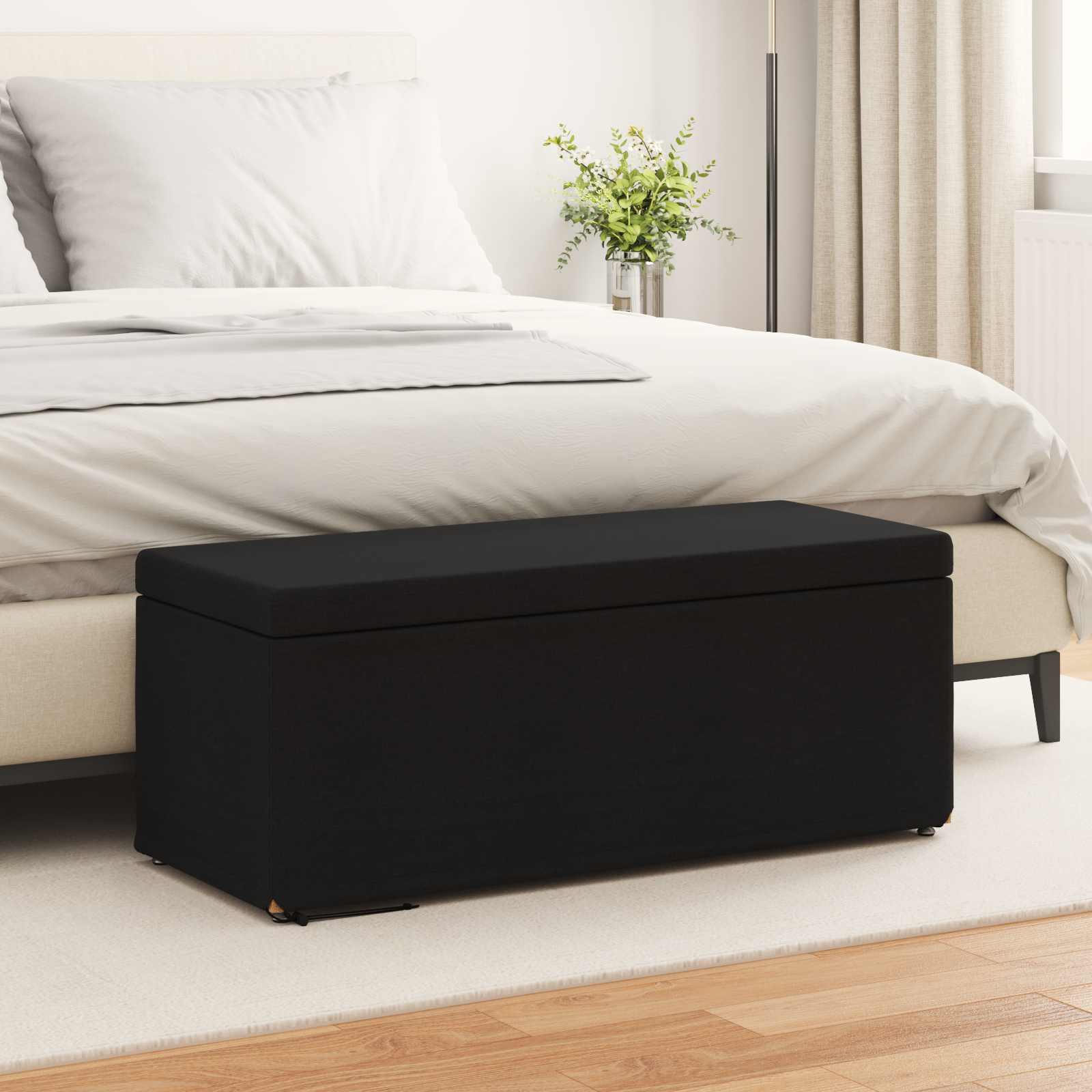 Schwarzer Hocker 101x41x40cm