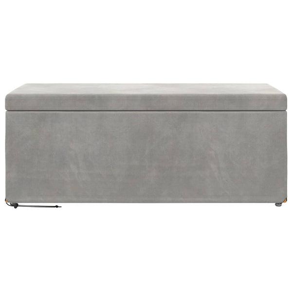 Hellgrauer Samt Hocker 101 cm