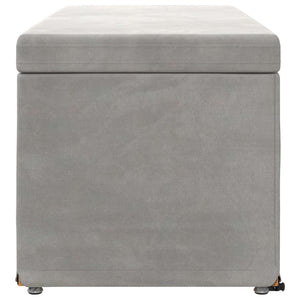 Hellgrauer Samt Hocker 101 cm