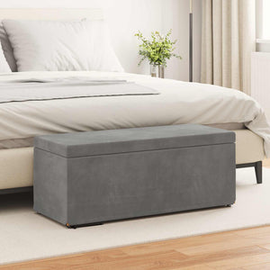 Dunkelgrauer Samt Hocker 101x41x40cm