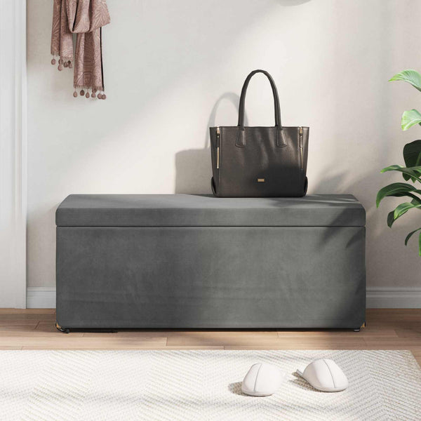 Dunkelgrauer Samt Hocker 101x41x40cm