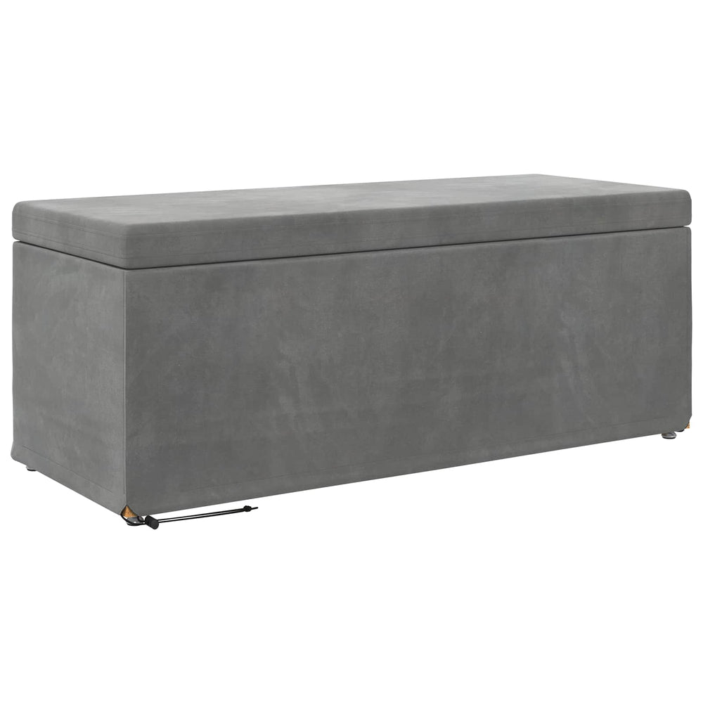 Dunkelgrauer Samt Hocker 101x41x40cm