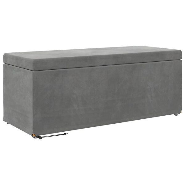 Dunkelgrauer Samt Hocker 101x41x40cm