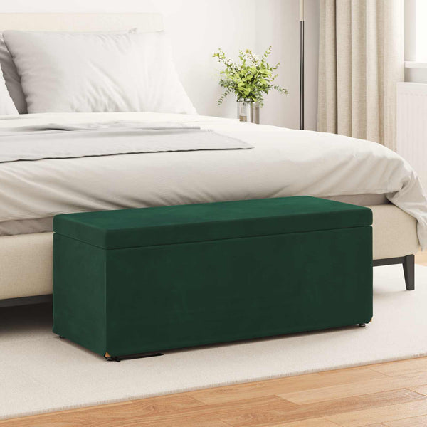 Dunkelgrüner Samt Hocker 101 cm