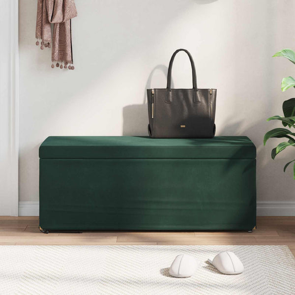 Dunkelgrüner Samt Hocker 101 cm