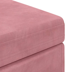 Rosa Samt Hocker 101 cm
