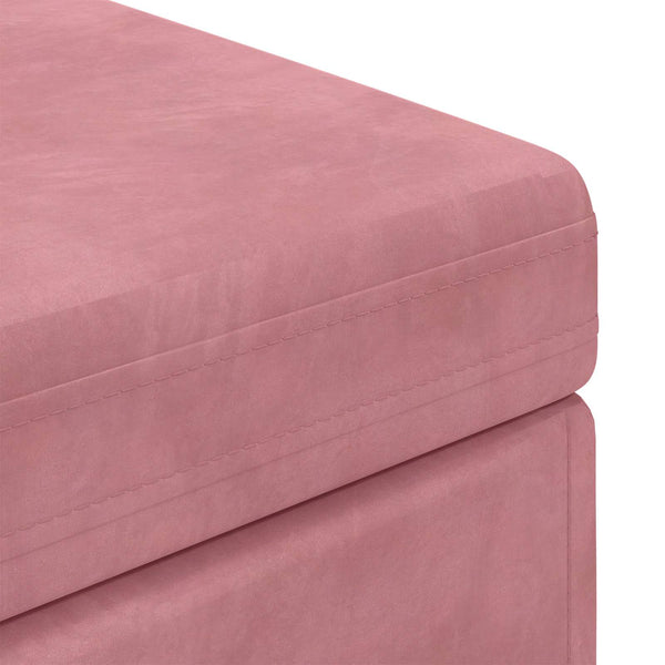 Rosa Samt Hocker 101 cm