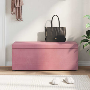 Rosa Samt Hocker 101 cm