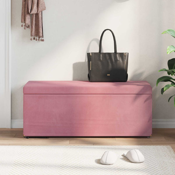 Rosa Samt Hocker 101 cm