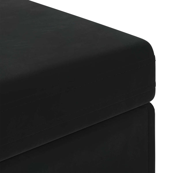 Schwarzer Samt Hocker 101x41x40cm