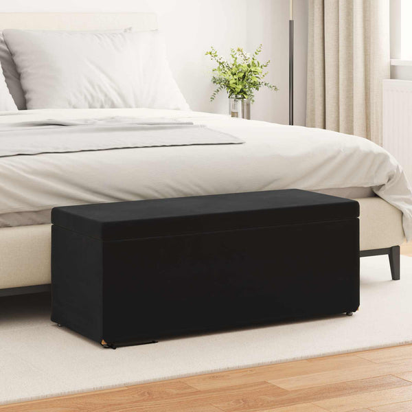 Schwarzer Samt Hocker 101x41x40cm
