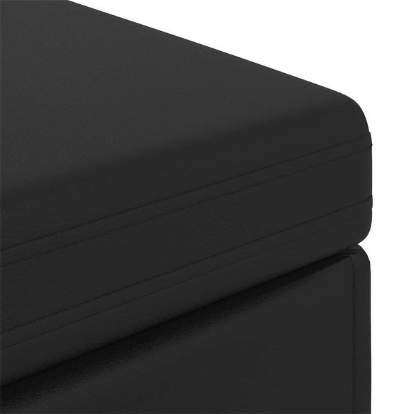 Schwarzer Hocker 101x41x40cm Kunstleder