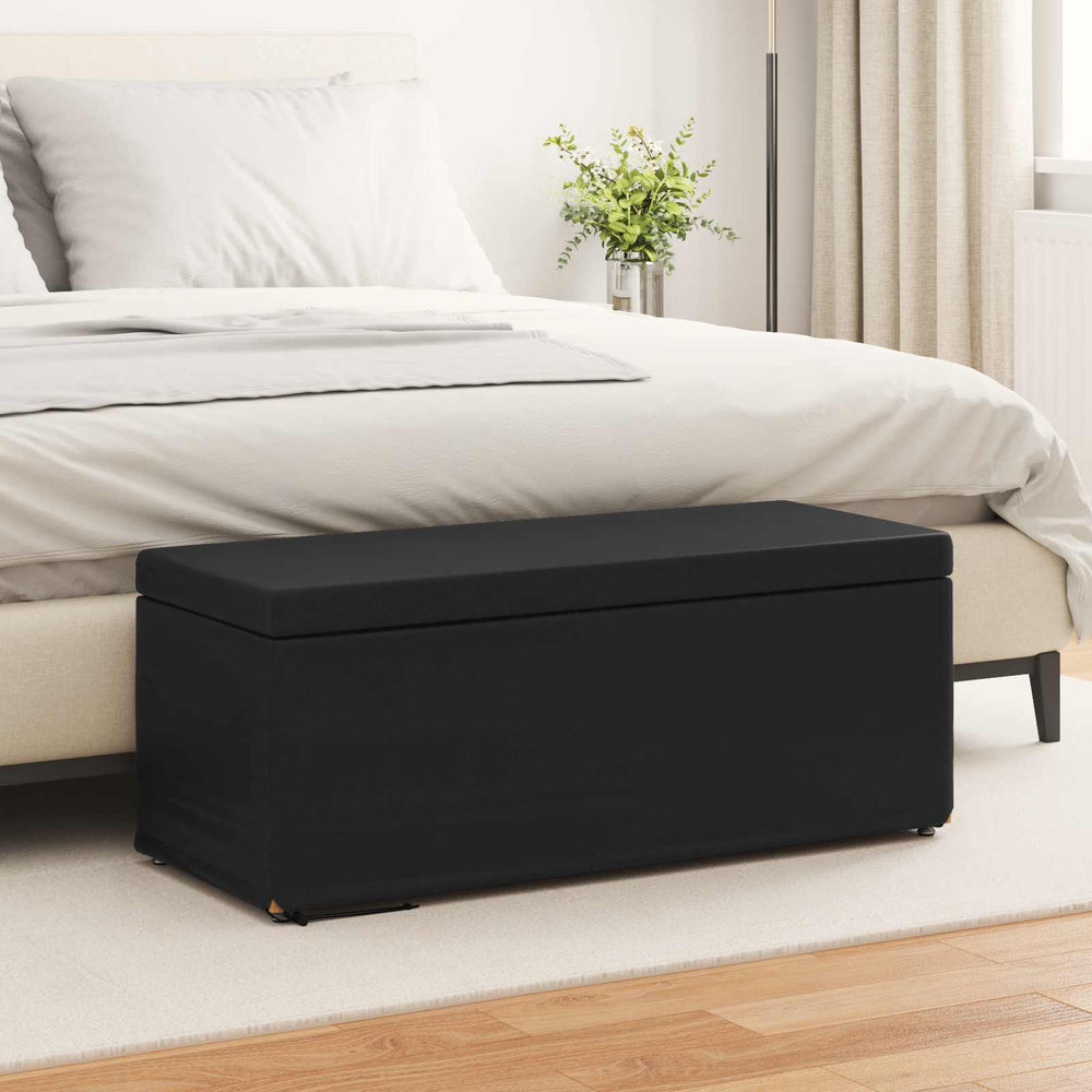Schwarzer Hocker 101x41x40cm Kunstleder