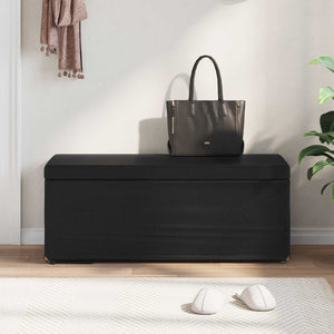 Schwarzer Hocker 101x41x40cm Kunstleder