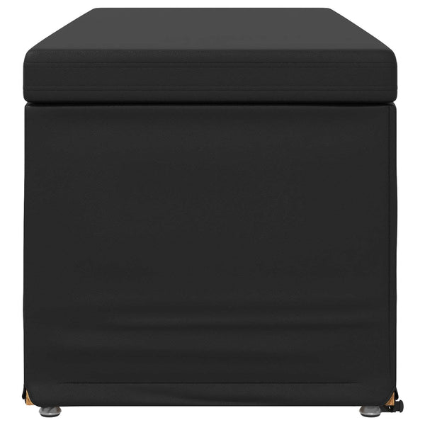 Schwarzer Hocker 101x41x40cm Kunstleder