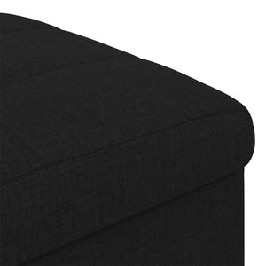 vidaXL Pouf de rangement avec coussin en tissu noir 40 x 40 x 45 cm