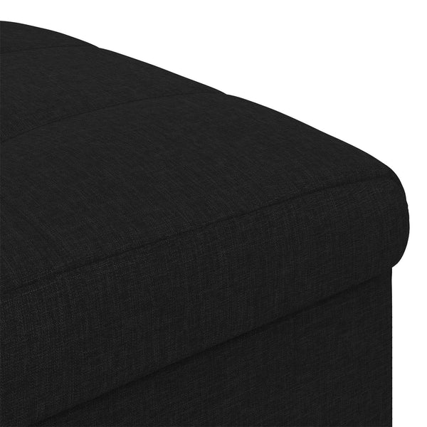 vidaXL Pouf de rangement avec coussin en tissu noir 40 x 40 x 45 cm