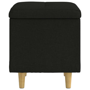 vidaXL Pouf de rangement avec coussin en tissu noir 40 x 40 x 45 cm
