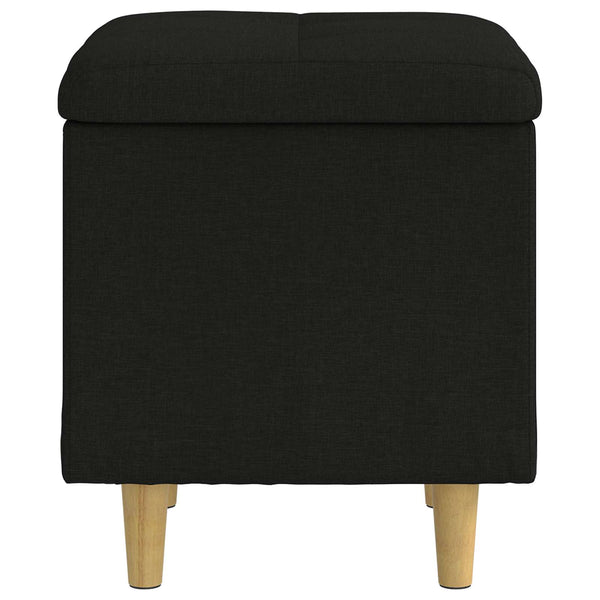 vidaXL Pouf de rangement avec coussin en tissu noir 40 x 40 x 45 cm