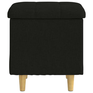 vidaXL Pouf de rangement avec coussin en tissu noir 40 x 40 x 45 cm